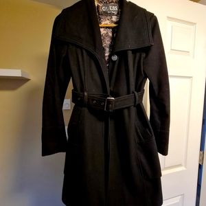 Guess Women's Wool Black Coat
